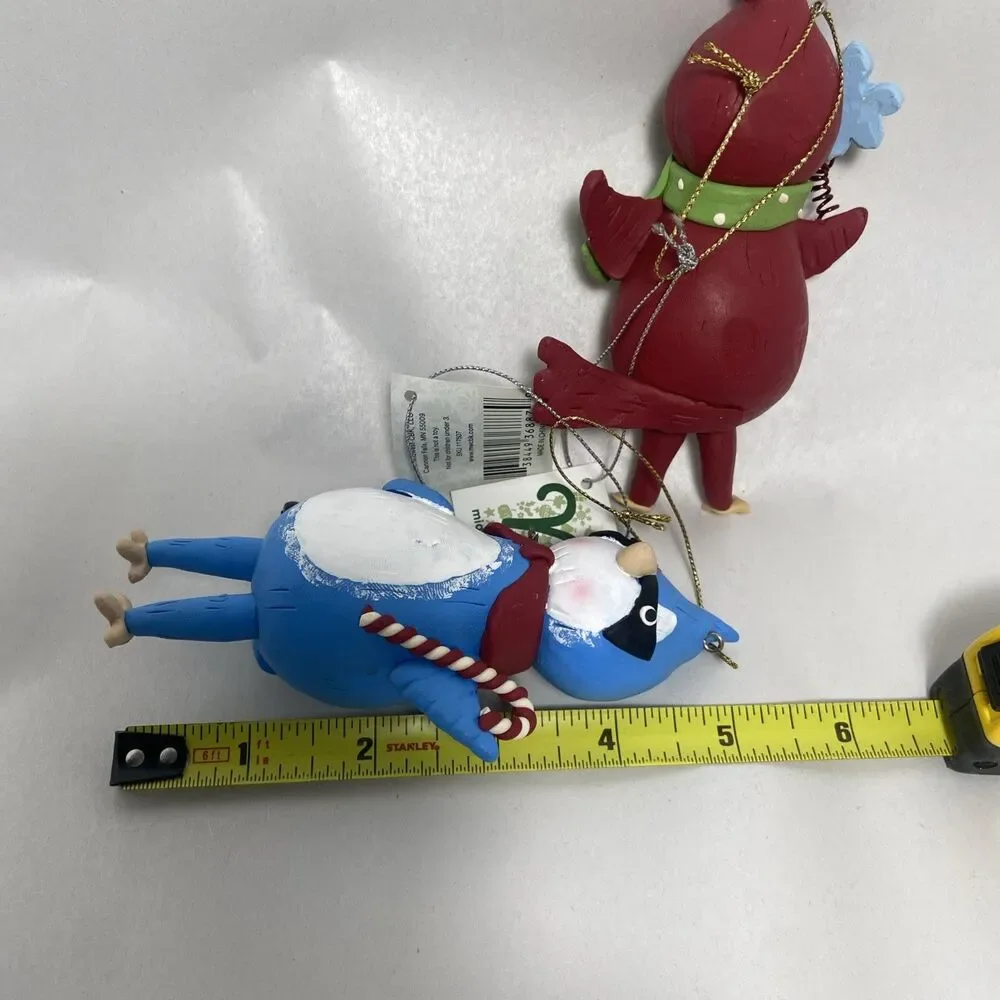 NWT Clay Blue Bird and Cardinal Bird Christmas Ornament Hanging Midwest CBK Lot